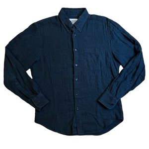 Naked & Famous Shirt Mens Medium Black Button Down Up Long Sleeve Made In Canada